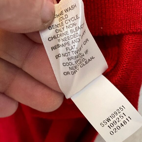 J.Jill Woman's Knit Tunic Sweater Small Red Long-Sleeve Cotton Blend Made In Chi - Picture 7 of 10